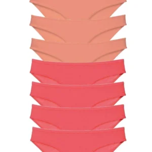 8 adet Eko Set Likralı Kadın Slip Külot Pudra Fuşya