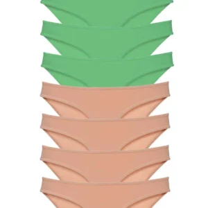 8 adet Süper Eko Set Likralı Kadın Slip Külot Yeşil Ten