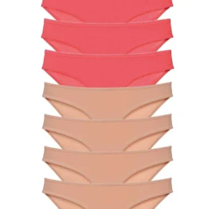 8 adet Süper Eko Set Likralı Kadın Slip Külot Fuşya Ten