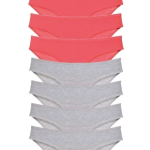 8 adet Süper Eko Set Likralı Kadın Slip Külot Fuşya Gri