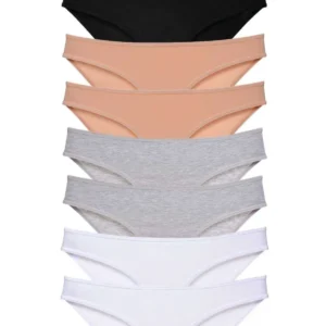 8 adet Süper Eko Set Likralı Kadın Slip Külot Siyah Ten Gri Beyaz