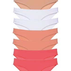 8 adet Süper Eko Set Likralı Kadın Slip Külot Ten Beyaz Pudra Fuşya