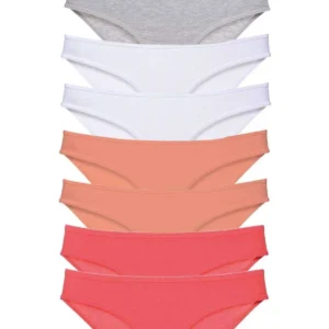 8 adet Süper Eko Set Likralı Kadın Slip Külot Gri Beyaz Pudra Fuşya