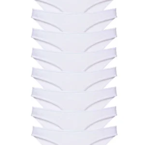 9 adet Süper Eko Set Likralı Kadın Slip Külot Beyaz