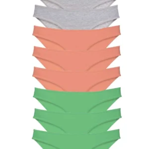 9 adet Süper Eko Set Likralı Kadın Slip Külot Gri Pudra Yeşil