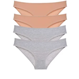 4 adet Süper Eko Set Likralı Kadın Slip Külot Ten Gri