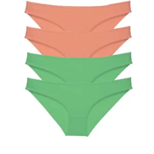 4 adet Eko Set Likralı Kadın Slip Külot Pudra Yeşil