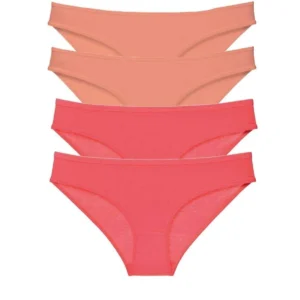 4 adet Eko Set Likralı Kadın Slip Külot Pudra Fuşya