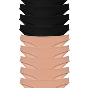 10 adet Süper Eko Set Likralı Kadın Slip Külot Siyah Ten