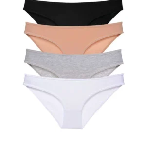 4 adet Süper Eko Set Likralı Kadın Slip Külot Siyah Ten Gri Beyaz