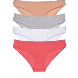 4 adet Süper Eko Set Likralı Kadın Slip Külot Ten Gri Beyaz Fuşya