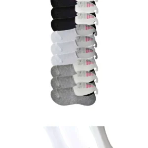 Siyah Gri ve Beyaz Kadın Babet Çorap 9 çift