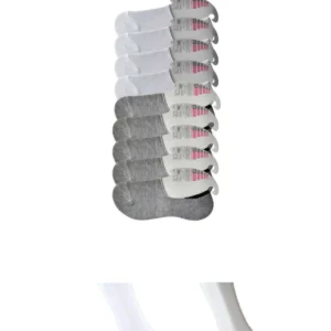 Gri ve Beyaz Kadın Babet Çorap 9 çift