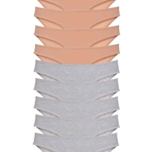 10 adet Süper Eko Set Likralı Kadın Slip Külot Ten Gri