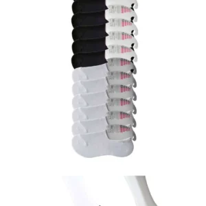 Siyah ve Beyaz Kadın Babet Çorap 12 çift