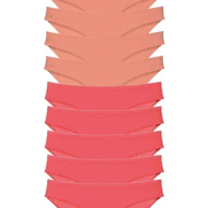 10 adet Eko Set Likralı Kadın Slip Külot Pudra Fuşya