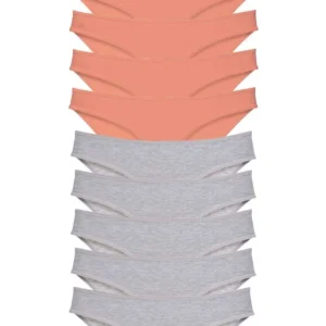 10 adet Süper Eko Set Likralı Kadın Slip Külot Pudra Gri