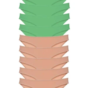 10 adet Süper Eko Set Likralı Kadın Slip Külot Yeşil Ten