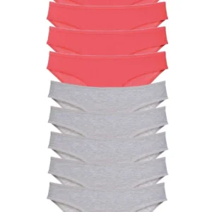 10 adet Süper Eko Set Likralı Kadın Slip Külot Fuşya Gri