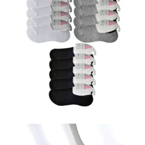 Siyah Gri ve Beyaz Kadın Babet Çorap 15 çift