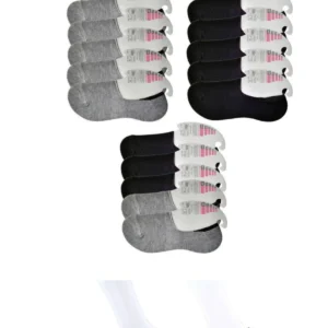Siyah ve Gri Kadın Babet Çorap 15 çift