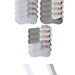Gri ve Beyaz Kadın Babet Çorap 15 çift
