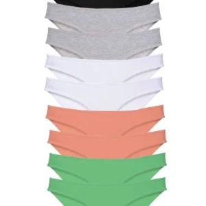 10 adet Süper Eko Set Likralı Kadın Slip Külot Siyah Gri Beyaz Pudra Yeşil
