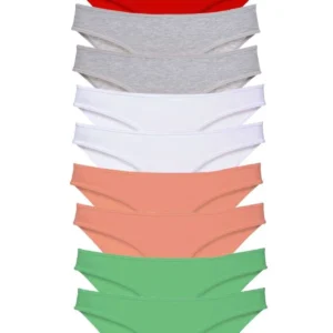 10 adet Süper Eko Set Likralı Kadın Slip Külot Kırmızı Gri Beyaz Pudra Yeşil