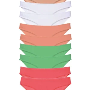 10 adet Süper Eko Set Likralı Kadın Slip Külot Ten Beyaz Pudra Yeşil Fuşya