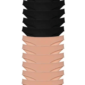 12 adet Süper Eko Set Likralı Kadın Slip Külot Siyah Ten