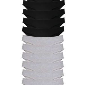 12 adet Süper Eko Set Likralı Kadın Slip Külot Siyah Gri