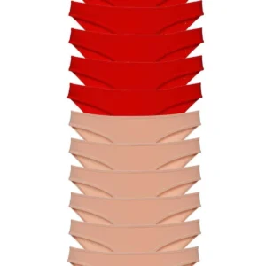 12 adet Eko Set Likralı Kadın Slip Külot Kırmızı Ten