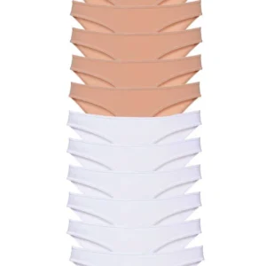 12 adet Süper Eko Set Likralı Kadın Slip Külot Ten Beyaz