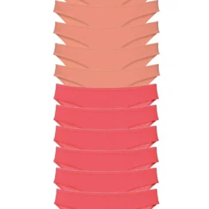 12 adet Eko Set Likralı Kadın Slip Külot Pudra Fuşya