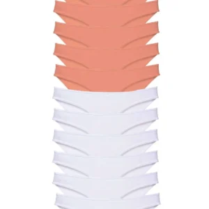 12 adet Eko Set Likralı Kadın Slip Külot Pudra Beyaz