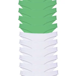 12 adet Eko Set Likralı Kadın Slip Külot Yeşil Beyaz