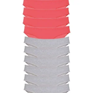 12 adet Süper Eko Set Likralı Kadın Slip Külot Fuşya Gri