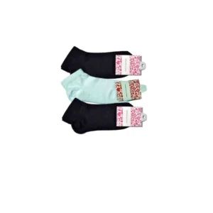 Siyah ve Beyaz Kadın Bilek Çorap 3 çift