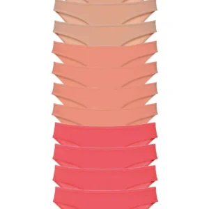 12 adet Süper Eko Set Likralı Kadın Slip Külot Ten Pudra Fuşya