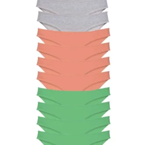 12 adet Süper Eko Set Likralı Kadın Slip Külot Gri Pudra Yeşil