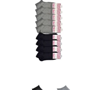 Siyah ve Gri Kadın Bilek Çorap 9 çift