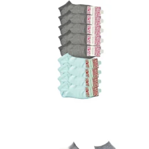 Gri ve Beyaz Kadın Bilek Çorap 9 çift