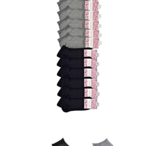 Siyah ve Gri Kadın Bilek Çorap 12 çift