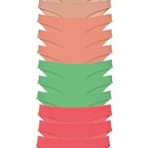 12 adet Süper Eko Set Likralı Kadın Slip Külot Ten Pudra Yeşil Fuşya