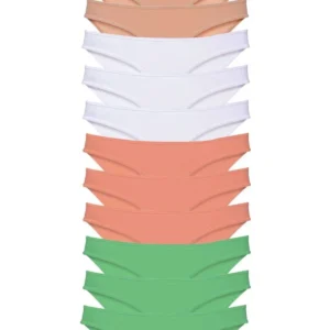 12 adet Süper Eko Set Likralı Kadın Slip Külot Gri Beyaz Pudra Yeşil