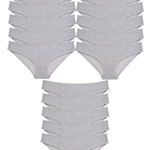 15 adet Süper Eko Set Likralı Kadın Slip Külot Gri