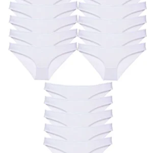 15 adet Süper Eko Set Likralı Kadın Slip Külot Beyaz