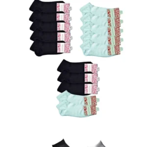 Siyah ve Beyaz Kadın Bilek Çorap 15 çift