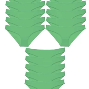 15 adet Süper Eko Set Likralı Kadın Slip Külot Yeşil