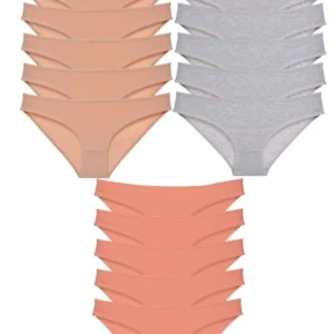15 adet Süper Eko Set Likralı Kadın Slip Külot Ten Gri Pudra